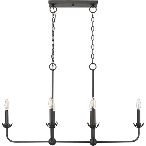 Freesia 6 Light 38 inch Matte Black Chandelier Ceiling Light